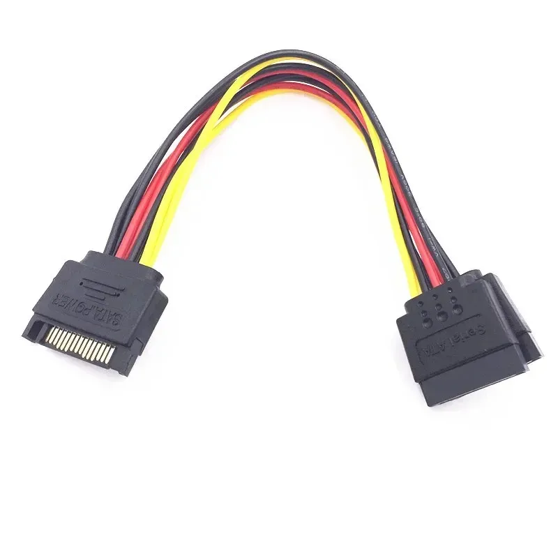 SATA 15 broches mâle à 2 SATA 15 broches Femelle 15pin Câble d'alimentation HDD Y Adaptateur de connecteur universel