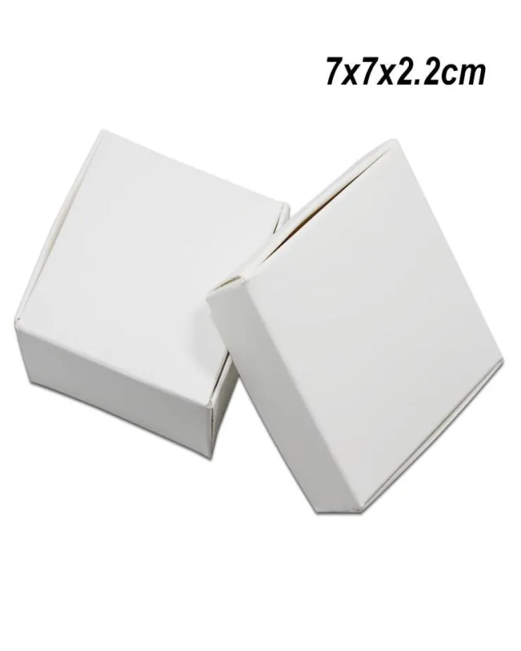 7x7x22 cm 50pcslot blanc kraft papier de mariage cadeaux pack box pour ornement bijoux bonbons en carton emballe