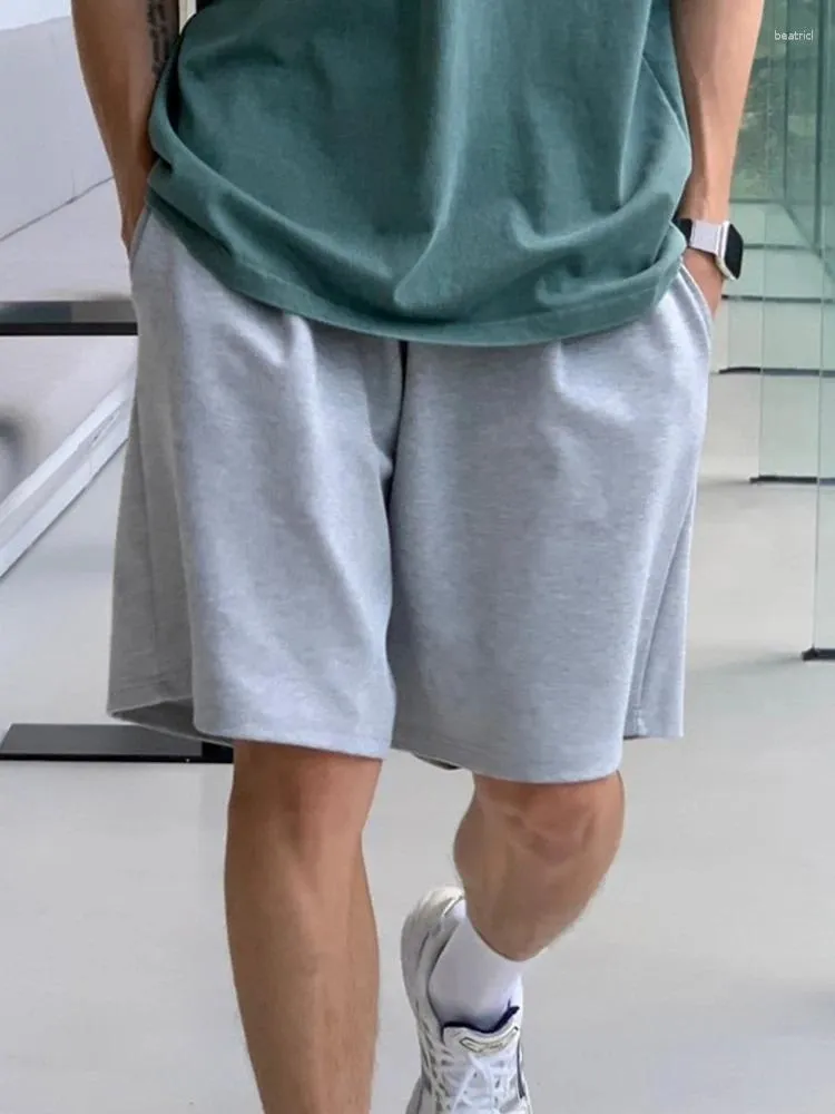 Shorts masculinos syuhgfa cor sólida casual 2024 roupas de verão moda coreana