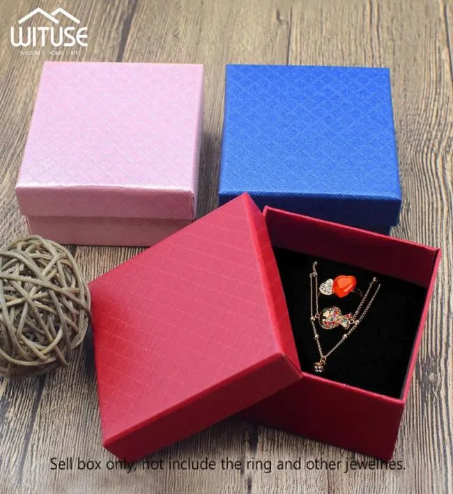 Scatola per gioielli 24pcslot scatola di collana nera per anello regalo di carta per la carta per pacchetti di orecchini con sponge3186432