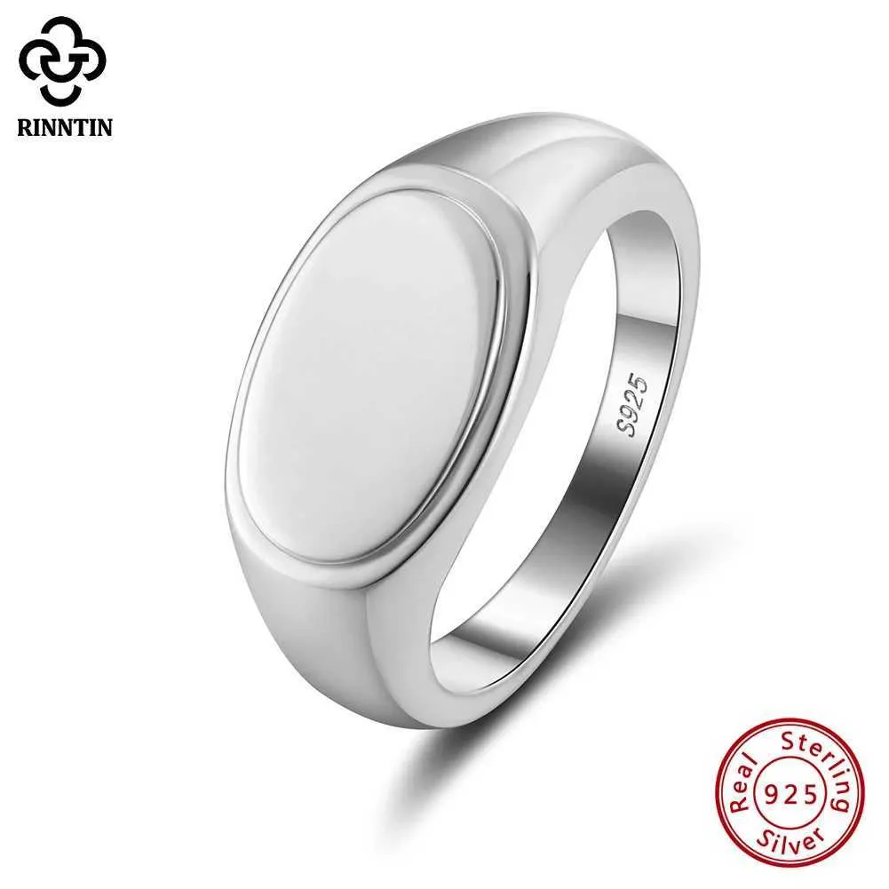 Band Rings Rintin 925 Sterling Silver Oval Ring Mens Classic Simple Ordinary Wedding Deklaration Promise Jewelry NMR06 Q240429
