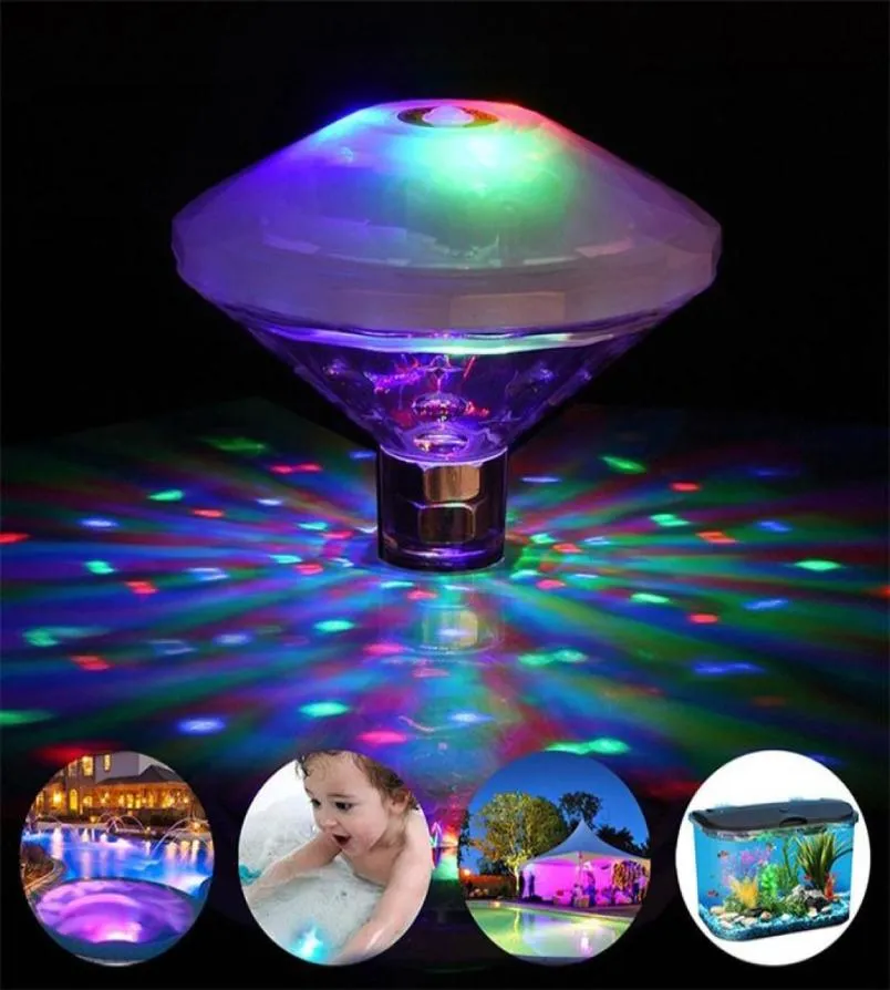 Dekoracja imprezy pływające podwodne światło RGB zanurzka dioda LED Disco Show Swimming Tub Lampa Baby Bath9030024