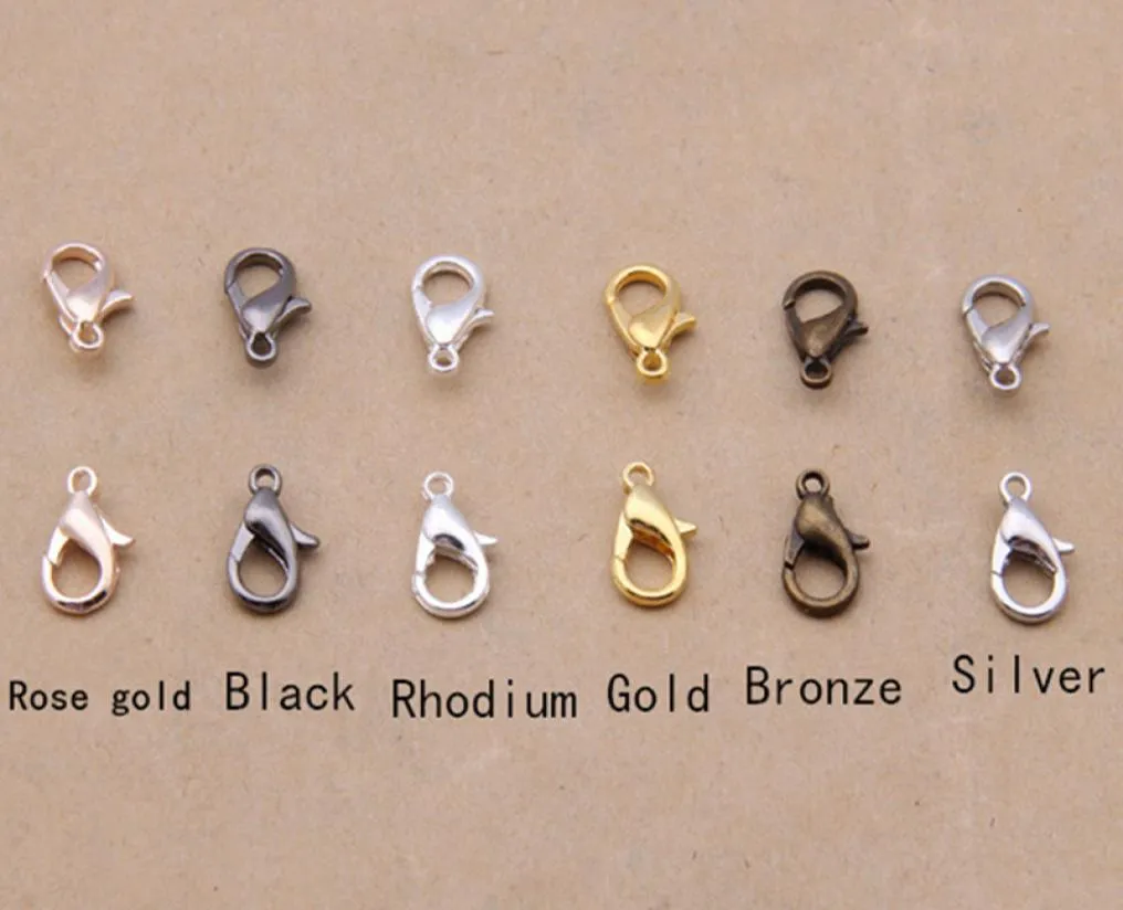 300pcs 18mmジュエリー調査結果Necklace Chain8512243用ブロンゼゴールドローズGoldblackRhodiumsilver Lobster Claspフック