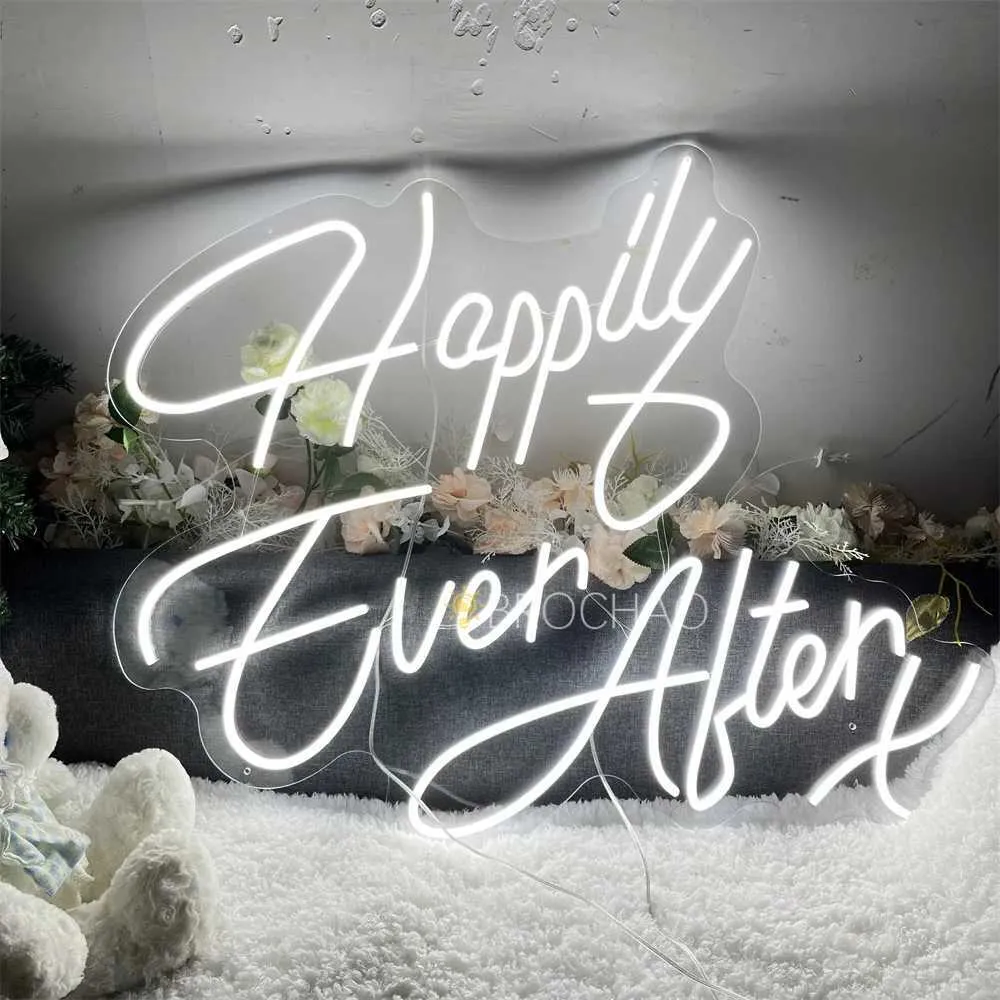 Happily Ever After Neon Signs Wedding Neon Lights Sign For Wall Decor, USB Powered LED Sign For