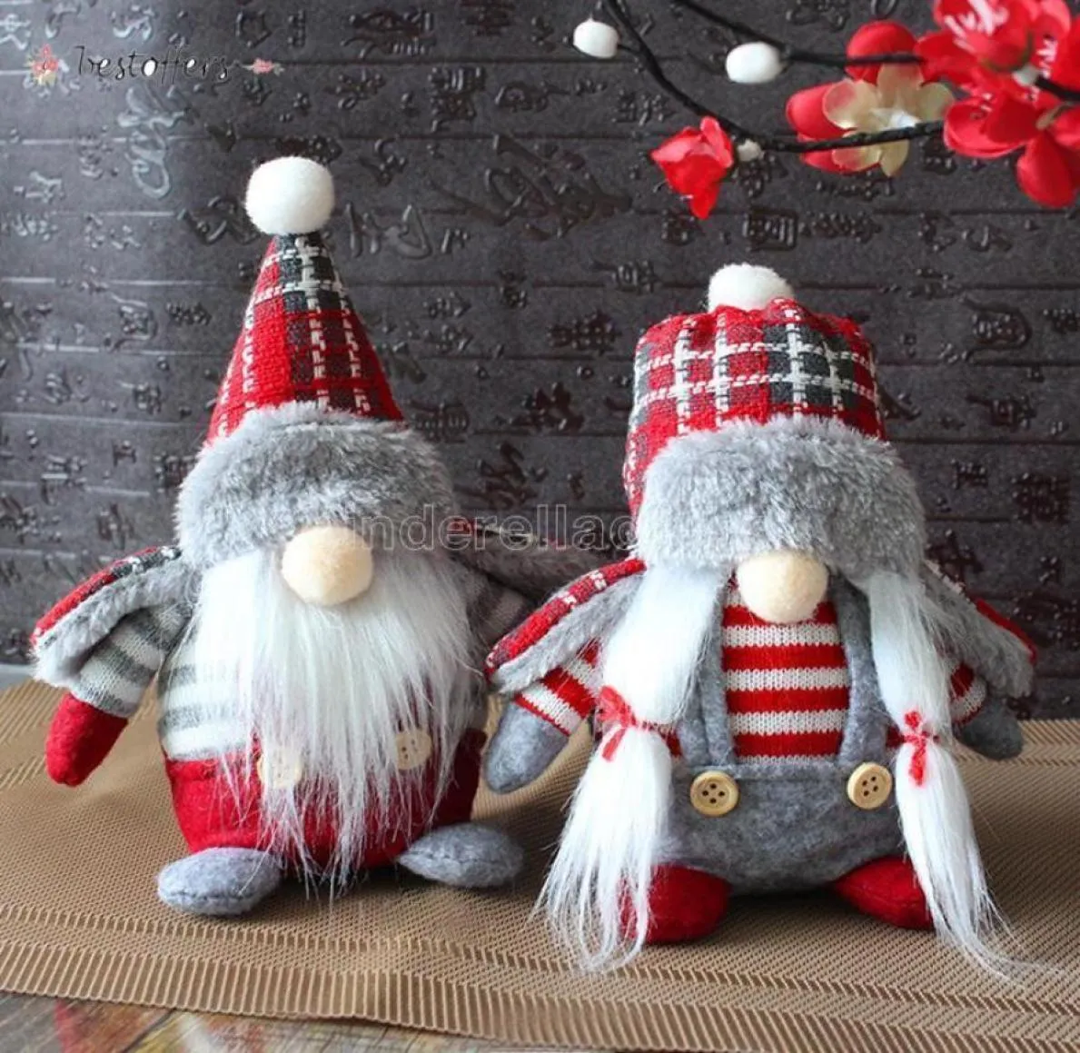 Dhl Fast Gnome Christmas Standing Faceless Doll Decorations for Home Ornement Noël Nouvel An B07169184913