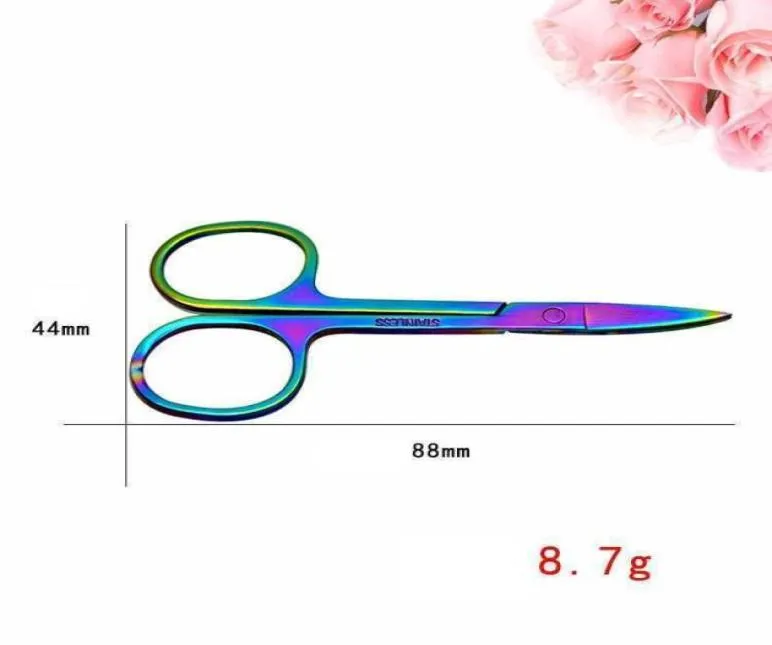 Couleur arc-en-ciel professionnel en acier inoxydable sourcil Twezer Mini Ciseaux Clip Clip antistatique Remover Hair Remover8735088