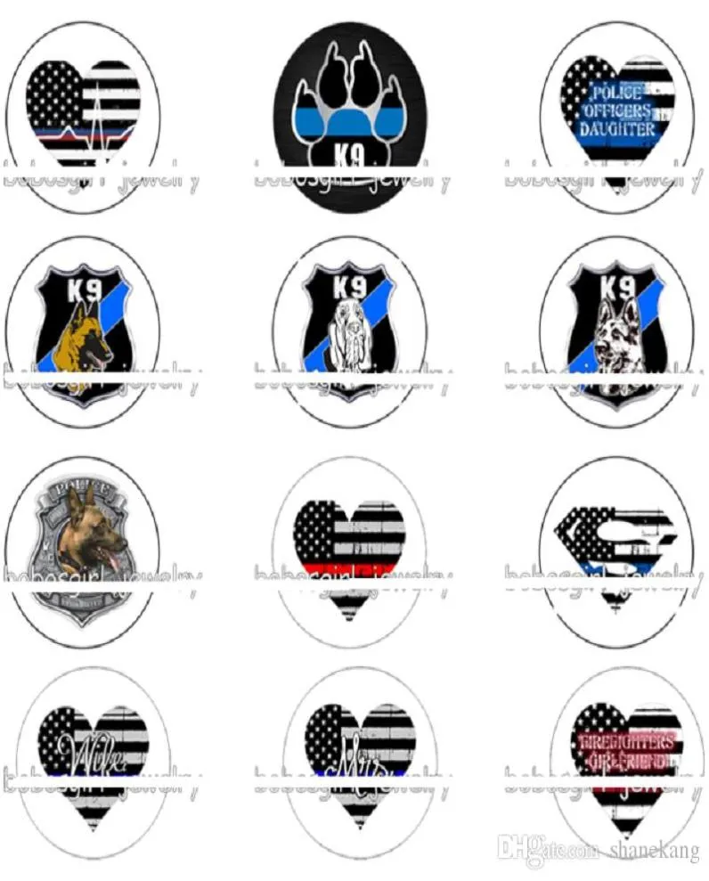 Mixed Police Fire K9 Dog Love Glass Snap Button Diy Sieraden Accessoires Fashion Style Charm Jewelry9608627