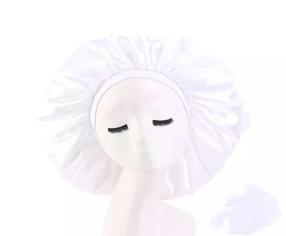 Capas de chuveiro de sublimação Mulheres capotas de cetim brancas de cabelo em branco embrulhas de banho à prova d'água Hat7690164