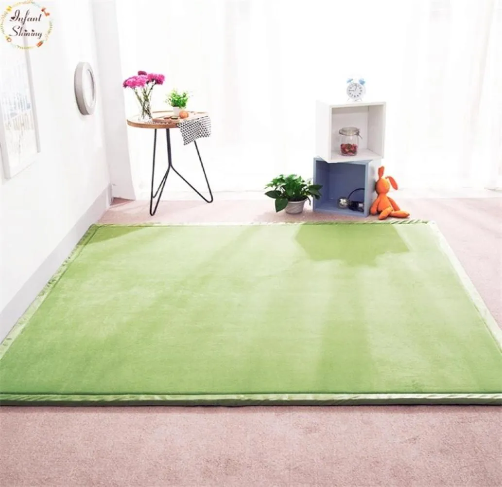 Baby glanzend koraal fleece mat gebied Tapijt voor woonkamer kinderkamer slaapkamer vloer tapijt 180200 dikke 2 cm zacht tatami tapijt t2001117555421