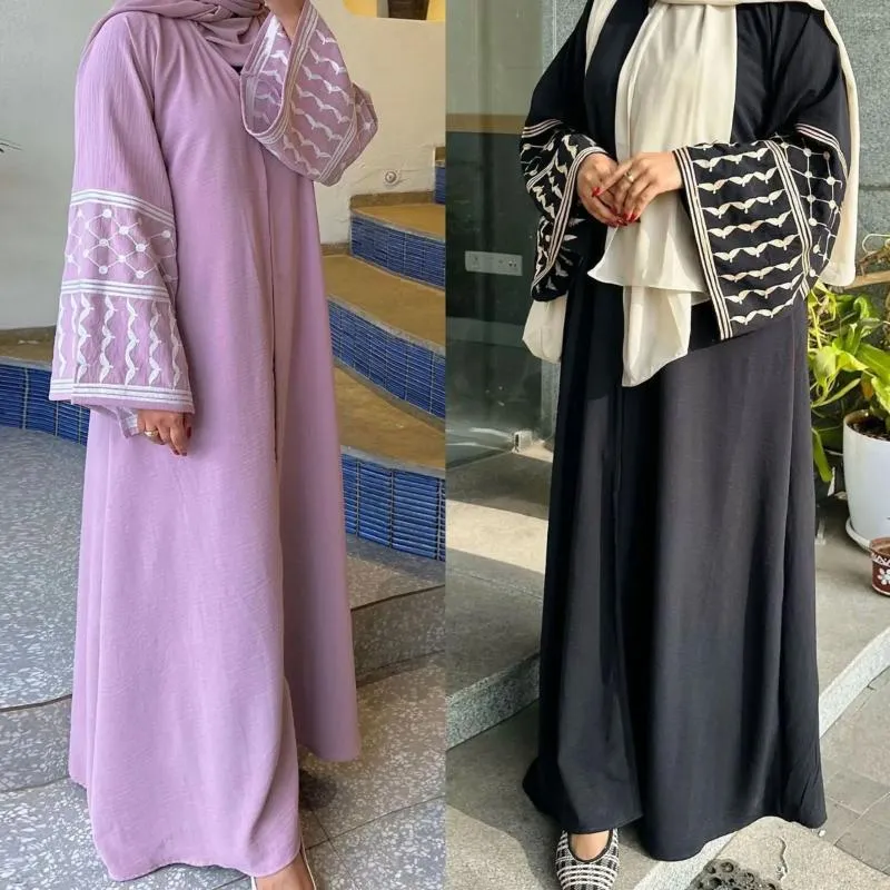 Etnische kleding Moslimvrouwen Abaya Dubai Midden -Oosten Turkije Prachtig geborduurde franjes Cardigan Robe Turkse tuniek