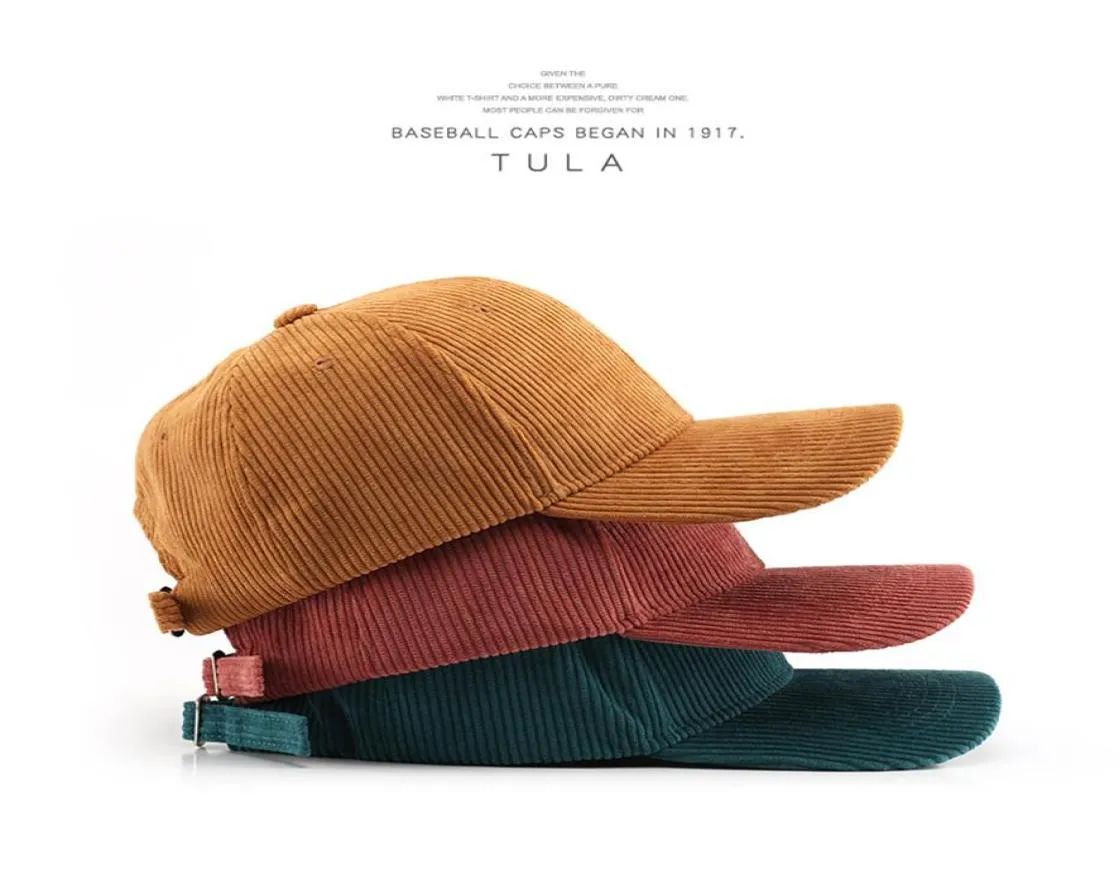 Boll Caps 2021 Fashion Spring och Autumn Winter Corduroy Solid Color Eaves Pointed Head Men039S Outdoor Women039S Sports Sun2136375