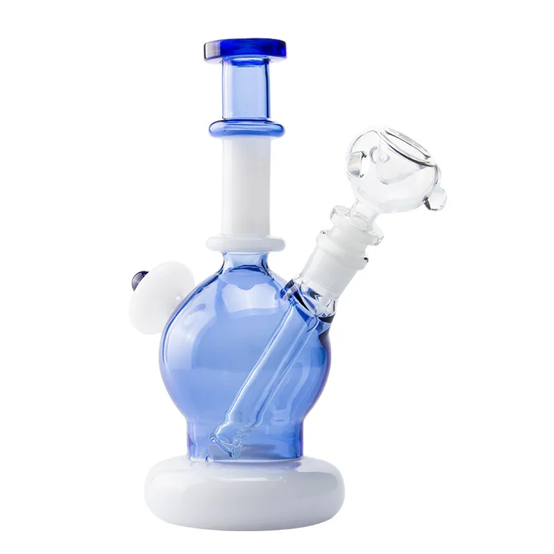 Glassvape666 GB079 Colorful Glass Water Bong Dab Rig Smoking Pipe About 21.5cm Height Bubbler Bongs 14mm Male Dome Bowl Down Stem Dropdown Quartz Banger Nail