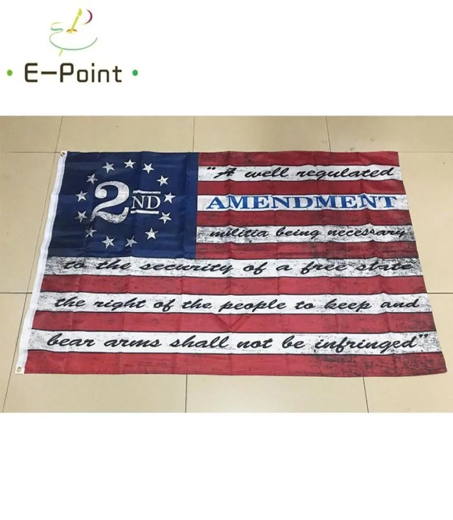 2e amendement Vintage American Outdoor Banner Flag 3x5ft 90cm150cm Custom USA Hockey Baseball College Basketball Flags6522291