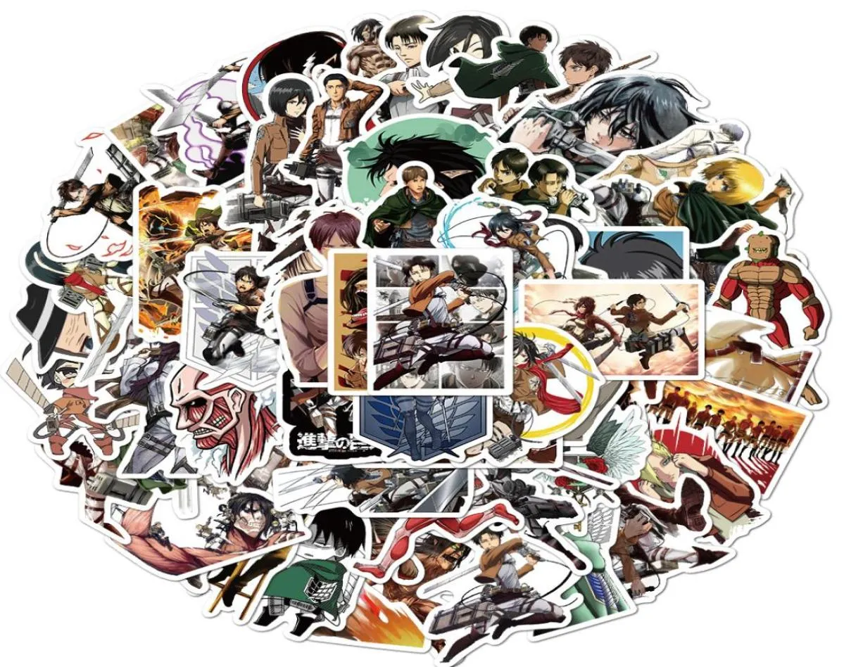 Attaque de 100pcSet sur Titan Anime Affiche d'autocollant imperméable pour l'ordinateur portable Guitar Stickers Car Stickers8564532