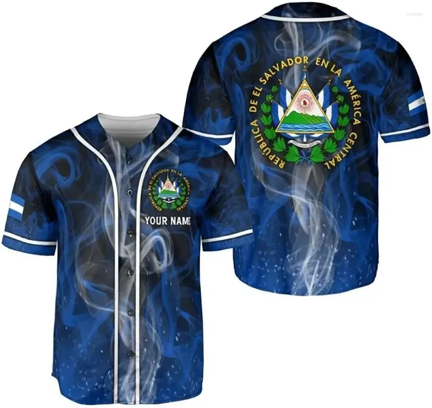 Herren -Casual -Shirts 2024 Baseball -Shirt El Salvador Personalisierter Trikots benutzerdefinierter Name