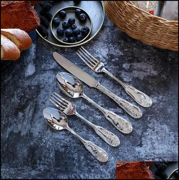 Dinnerware Sets European Style Stainless Steel Western Set Tableware Cutlery Eco Friendly Fourchette Ensembles De Vaisselle Kit Mj3130307