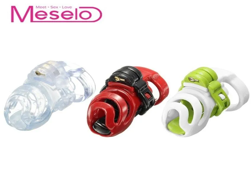 Meselo Peins Cage Mash SM Mash SM, anello di blocco del gallo con 4 anelli Sex Toys for Men Plastic Anti-Off Bondage Ring Gay Toy Y1907131989577