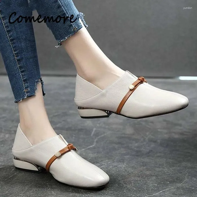 Lässige Schuhe Comemore Ladies Ballet Flats Frauen Spring Moccasins Ballerina Frauenschuh Low Heels 2024 Frauen PU Leder -Ladung