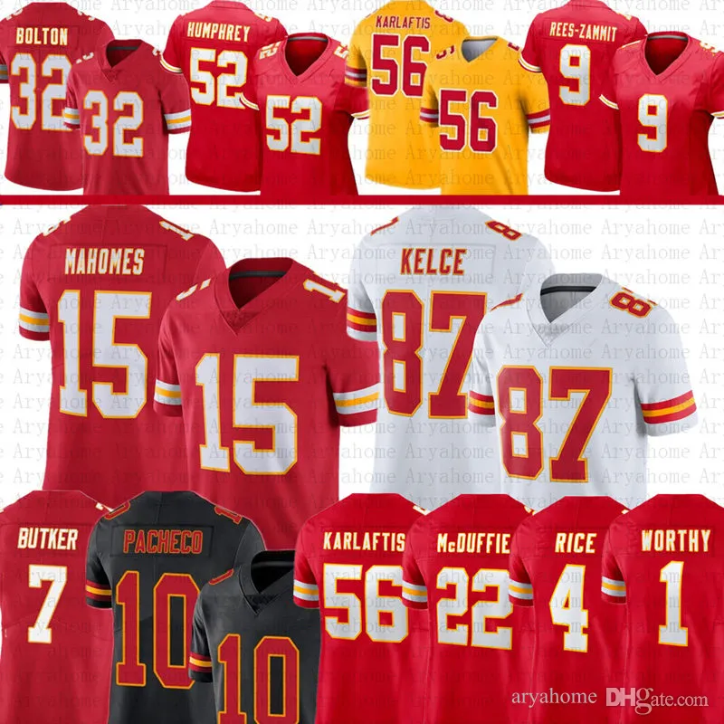 15 Patrick Mahomes Travis Kelce Isaih Pacheco Football Jersey Xavier Worthy Chris Jones Harrison Butker Nick Bolton Marquise Brown Rashee Rice Louis Rees-Zammit