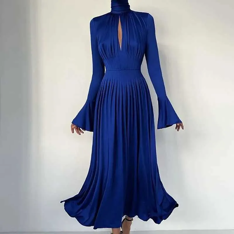 strapless open back dress Women's Pleated Golden Maxi Dress | Vixen Collection main image 1