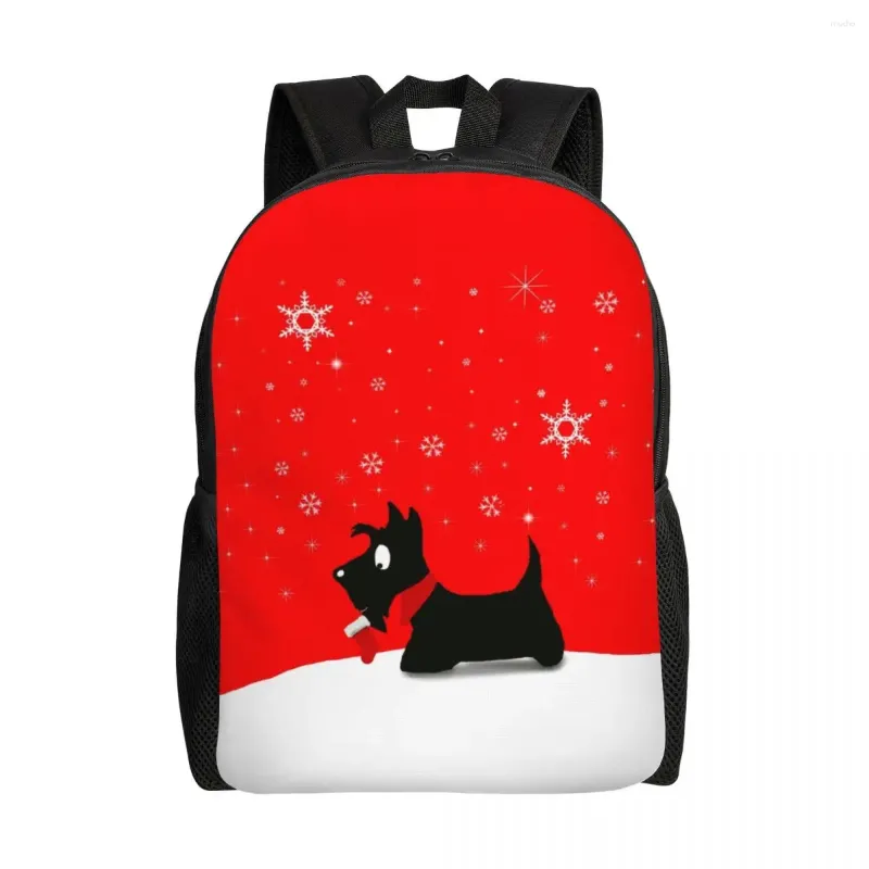 Rucksack Holiday Scottie Dog Rucksäcke für Männer Frauen wasserdichte College School Scottish Terrier Bag Print Bookbags