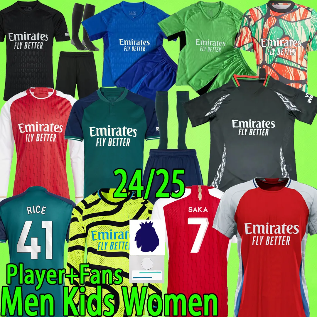 24/25 ARsEn soccer jerseys 2024 RAYA RICE Men Kids kit Women Player Version long sleeve G.JESUS MARTINELLI SAKA HAVERTZ HENRY BERGKAMP football shirt goalkeeper GK