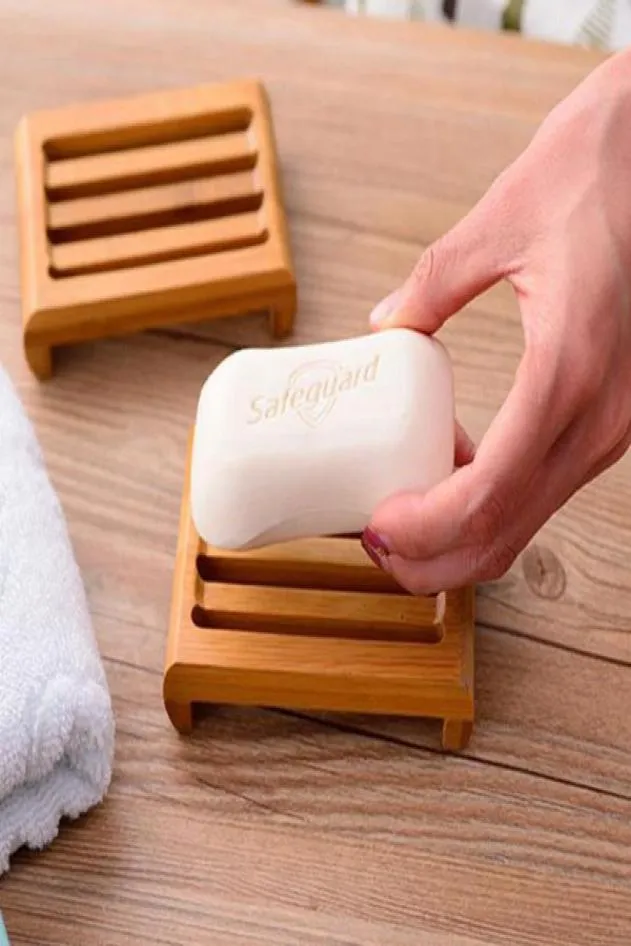 Natural Bamboo Soap Derees Trade Holder Badkamer Soap Rack Plaat Box Container6634348