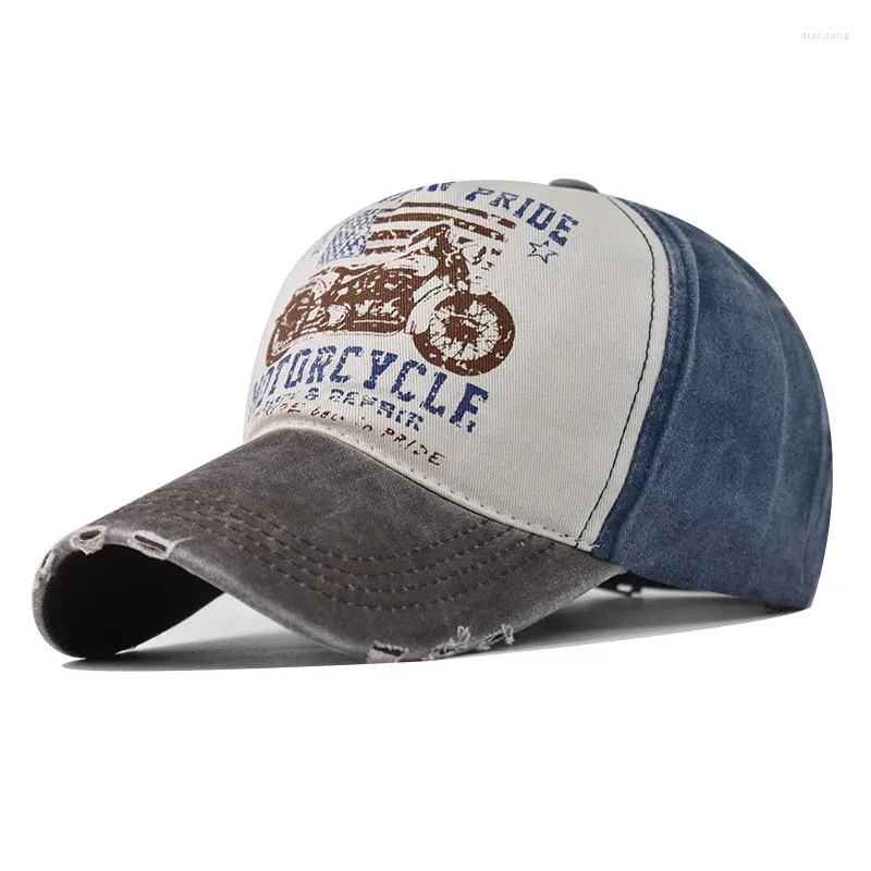 Kogelcaps unisex cap tweekleurig stiksel gewassen katoen honkbal mannen vrouwen casual verstelbare bothoeden buiten motorfiets