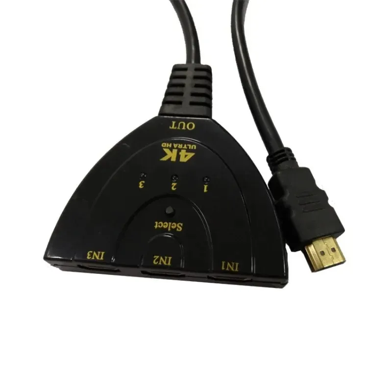 HDMI-kompatibel switch KVM Splitter 4K 2K 3D 3 Ingång 1 Output Mini 3 Port Video Switcher Hub 1080p för DVD HDTV Xbox PS3 PS4
