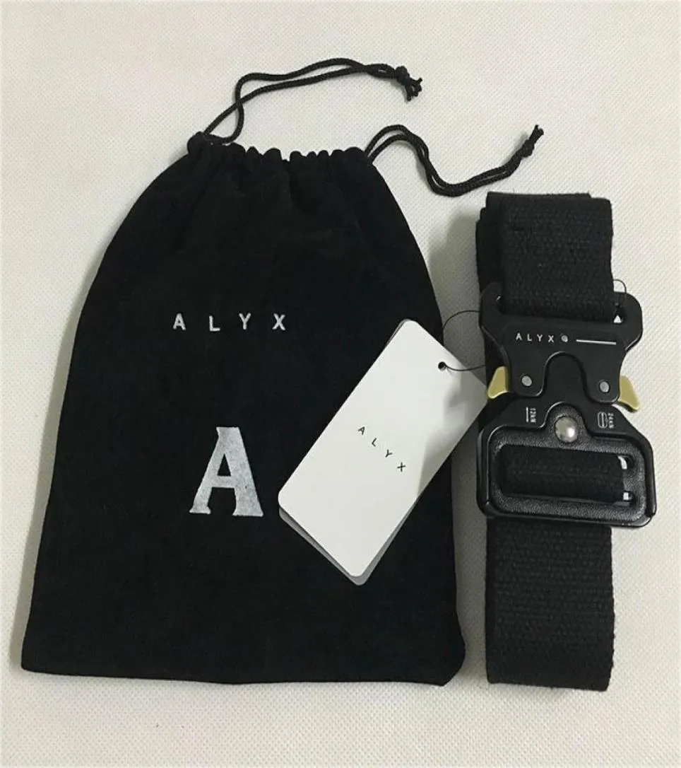 Alyx riem 128cm mode veiligheidsgordel mannen vrouwen achtbaan black metal knop canvas alyx12130614