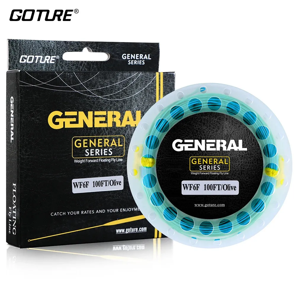 Goture General Fly Line 30m100ft WF 345678f Gewicht Vorwärts schwimmendes Fischen mit geschweißten Schleifen 7 Farben Optional 240425