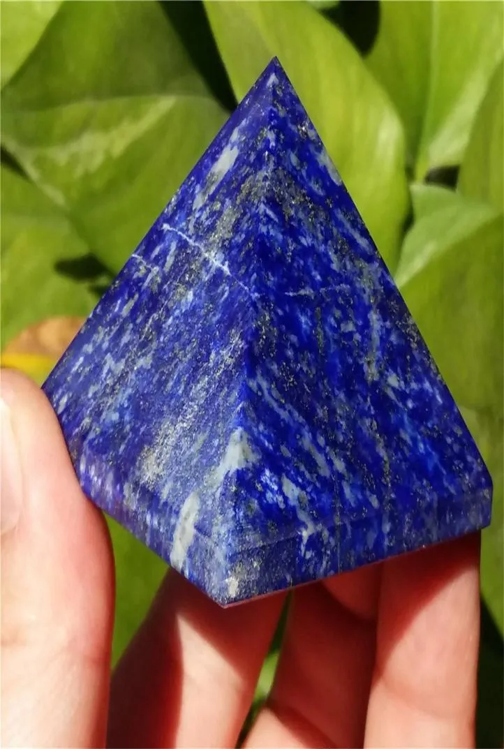 Decoração de casa Cristal natural Manual de cristal pirâmide inteira Lapis natural lazuli gemstone Crystal Piramid Point Healing Afghani8903311