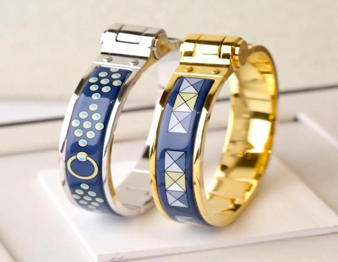 Bracele en émail clique pour femmes bracelets de charme 12 mm de petite taille en émail bleu foncé 4054093