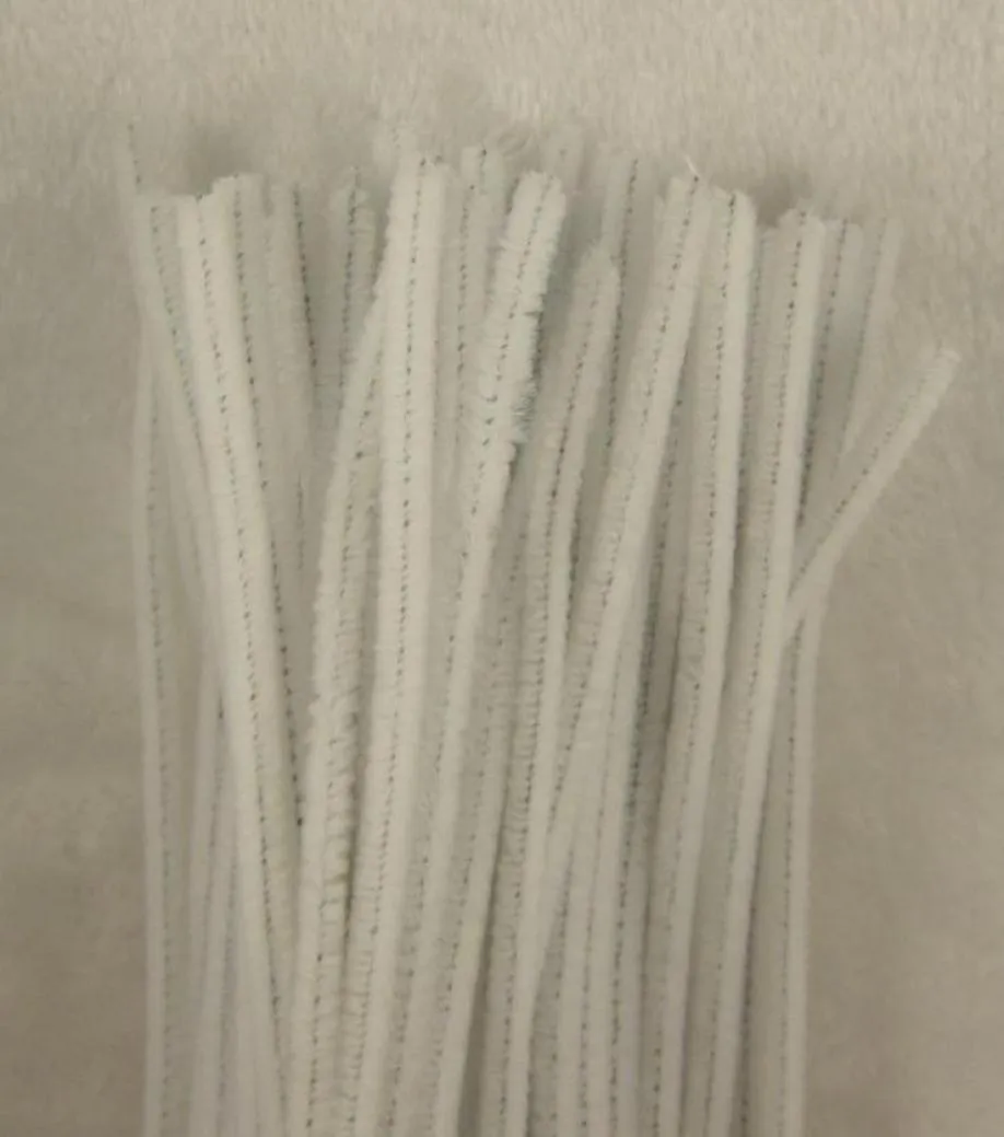 500st White Chenille Craft Stems Pipe Cleaners 12 quot30 cm DIY Art for Children Handmade Creative Materials2977669