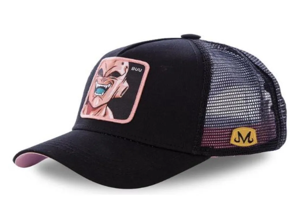 Fashion Mesh Hat Anime Majin Buu Ruoli Berbo di baseball Cap di snapback curvo di alta qualità Gorras Casquette Drop9289321