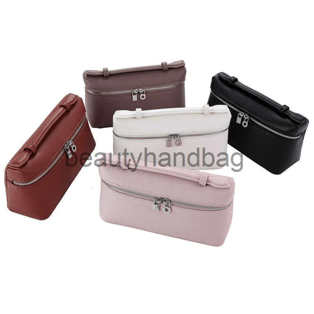 Loro Piano LP Lorospianasl LP19 Women Bag Lunch Solid Color Box Handbag Casual Fashion AllMatch äkta läder Nya damer Makeup Bag Temperament Diagonal Bag 23080