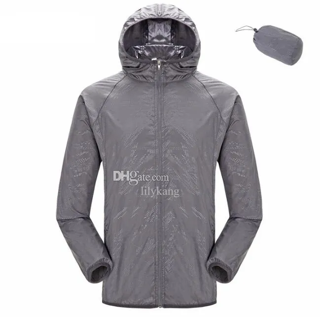 Männer Frauen Camping Regenjacke wasserdichte Sonnenschutzkleidung Schnelle trockene Haut Windbreaker Anti -UV -Mantel Männer im Freien Mantel