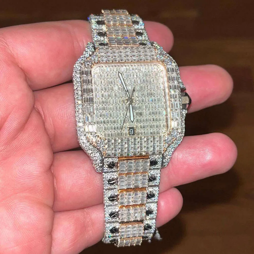 Custom Classic pour hommes Iced Out Lab Grown Watch Hip Hop Diamond Bijoux de diamant de meilleure qualité