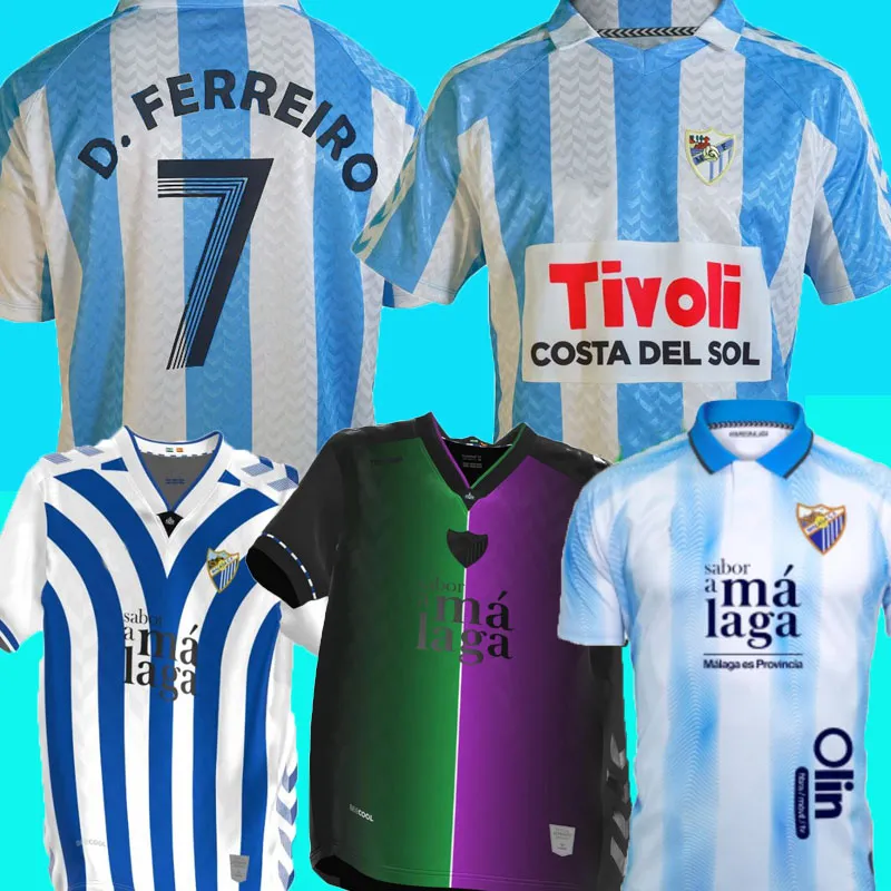 2024 2025 Camiseta Malaga CF Soccer Jersey 120 Aniversario Kids Kit Remake Retro 24/25 Home Football Dorts Men Bustinza M.