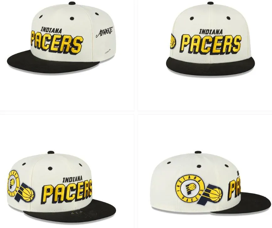 Indiana'''Pacers''ball Caps Flowers Patched Snapback Hats Sports Team Basketball Chicago Hut 23-24 Meister Baseball Cap 2024 Finals Sport verstellbarer Chapeau A6