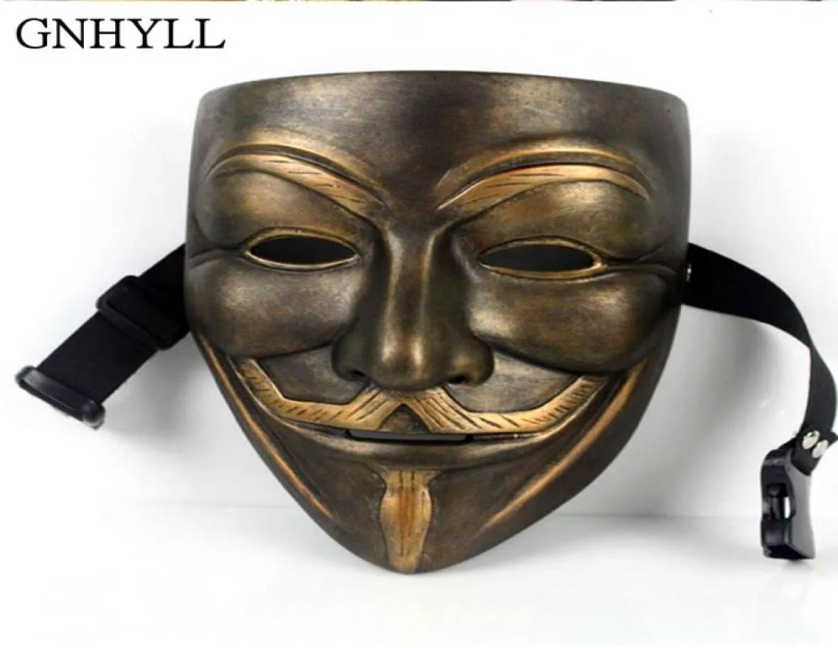 Gnhyll V voor Vendetta Mask Anonieme film Guy Fawkes Halloween Masquerade Party Face March Protest Costume Accessory6039677