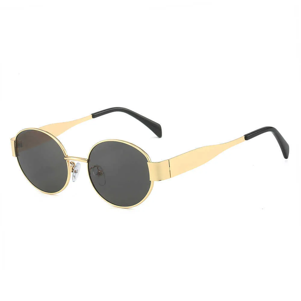 Designer zonnebril 2024 Nieuwe ovale zonnebrillen Hot Style lens kleine ronde metalen mode zonnebrillen voor mannen en vrouwen