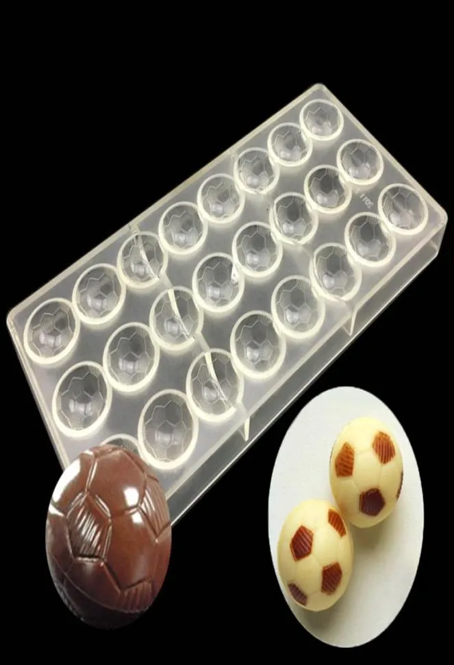 Matkvalitet DIY 3D -chokladform Fotbollsform Polykarbonatchokladform Bakningsverktyg för kakor5093341