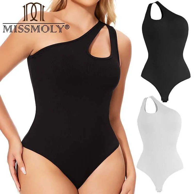 Kvinnors shapers som sluttar en-axel-bodysuits för kvinnor mage kontroll formmö camisole thong body shaper rumpa lyftning midjekorsett y240429