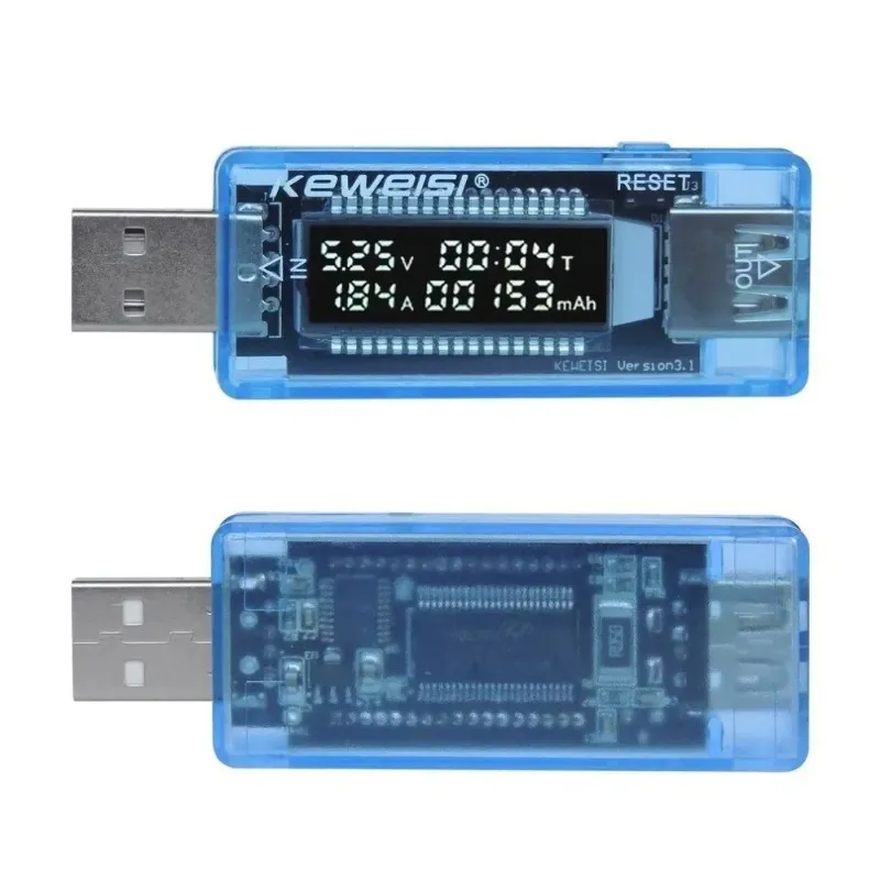 USB -laddare Tester Doktorspänning Aktuell mätare Voltmeter Ammeter Batterikapacitet Testare Mobil Power Detector Capacity Tester