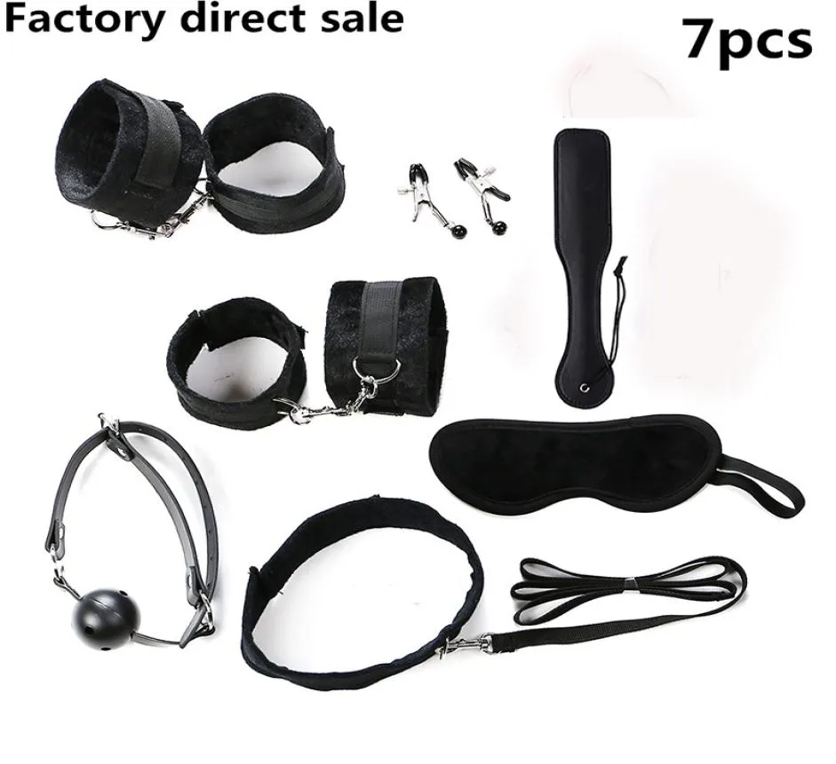 Fétiche BDSM SEXE Bondage Kit de retenue Kit accessoires érotiques pour le masque Couples Collier Gag Gag Handois Toys 7505138