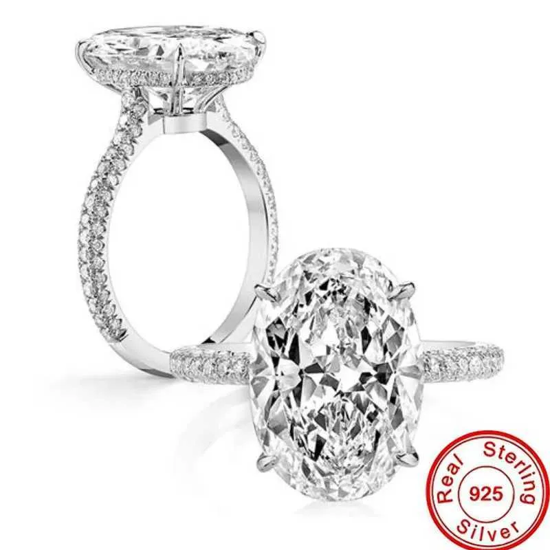 Anelli di banda Ring di diamanti da donna classico Diamond% True 925 Sterling Silver Party Wedding Ring Reghipment Gioielli di fidanzamento Q240429