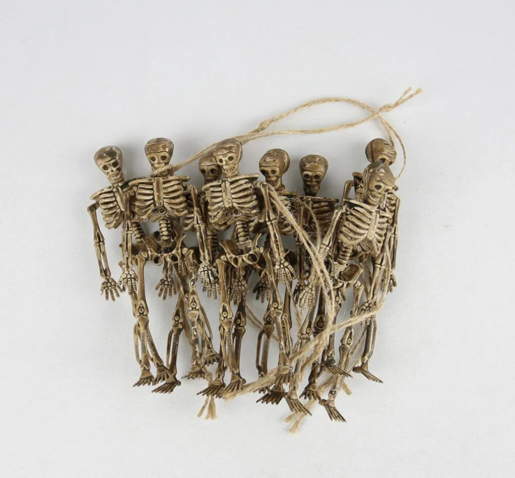 8ps Interessante scheletro Christmas Prop plastica di plastica Lifele Human Bones Figurina per la decorazione di Halloween Halloween Y2010062634334