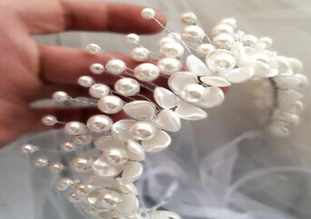 Ny 2019 handgjorda panna smycken bröllop huvudstycke tiara brud pannband kristall strass hårtillbehör vintage kvinnor hårb3439144