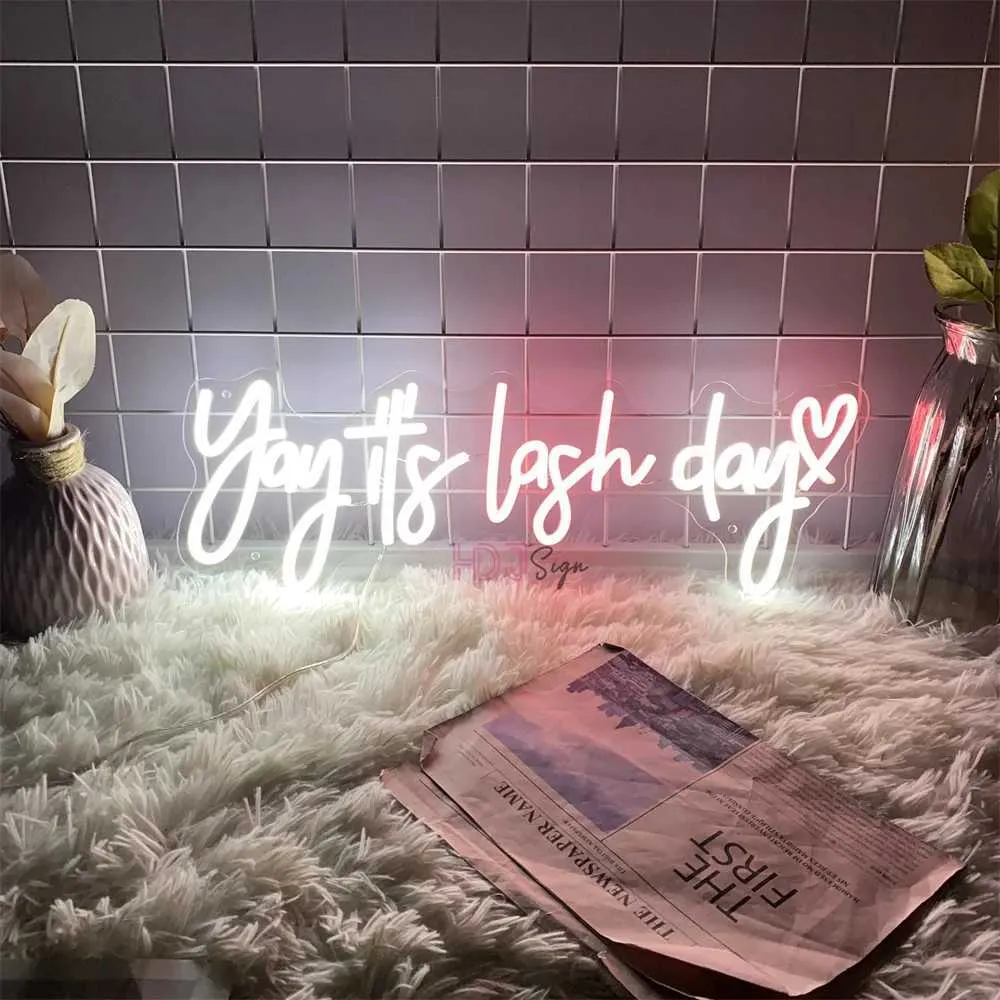 Neon LED Sign Yay Its Lash Day USB Neon Night Light... From Casual_love ...